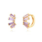 Luxury 925 Sterling Silver Ear Needle Flower Colorful Crystal Gold Earring For Women Hoop Earrings Trend Jewelry  Accessories