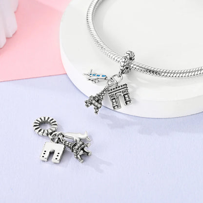 Original Charms 925 Silver Plated Bee Moon Star Pendant Fit Bracelet Making For Woman Fashion Jewelry