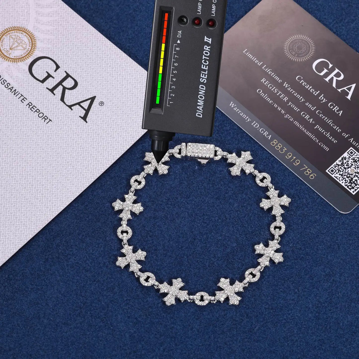 2024 New Sterling Silver 925 Charm Corss Chain Bracelets For Women Men Iced Out Moissanite Fine Jewelry Gifts