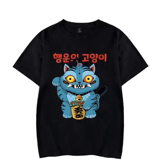 Huntrix Crouching Tiger Kpop Demon Hunters T Shirt Summer Y2K T-Shirts Cotton Leisure Tshirt for Men Short-Sleeve Simple Tees