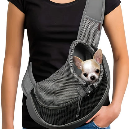 Portable Mesh Breathable Pet Shoulder Bag, Crossbody Cat and Dog Luggage, Small Chest Backpack for Travel and Walking
