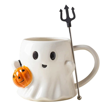 Halloween Ghost Coffee Mug Cute Cartoon Ghost Mug Ghost Shaped Mug Halloween Novelty Gift for Your Loved Ones