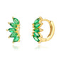 Luxury 925 Sterling Silver Ear Needle Flower Colorful Crystal Gold Earring For Women Hoop Earrings Trend Jewelry  Accessories