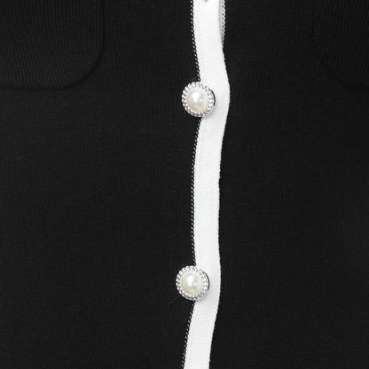 Dresses For Women 2024 Women'S Summer Sleeveless Dress Crewneck Button Color Block Bodycon Party Short