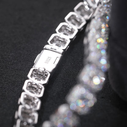 Iced Out Moissanite Halo Tennis Bracelet for Women Men S925 Sterling Silver 18k Gold Plated Jewelry with GRA Bracelets Gifts