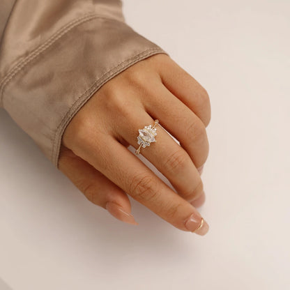 925 Sterling Silver Open Ring for Women 14K Gold Plated Boho Shiny Artificial crystal and Cubic Zirconia Daily Wear Fine Jewelry