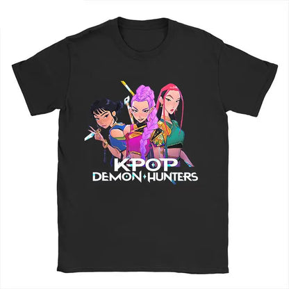Men's T-shirt New American Harajuku Style K-pop Demon Hunter Tiger and Bird Demon Hunter Tiger Print T-shirt streetwear Unisex