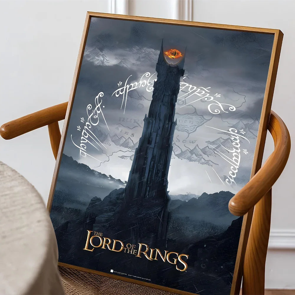 Movie L-Lord O-Of T-The R-Rings Poster Sticky Posters Retro Kraft Paper Sticker DIY Room Bar Cafe Aesthetic Art Wall Painting