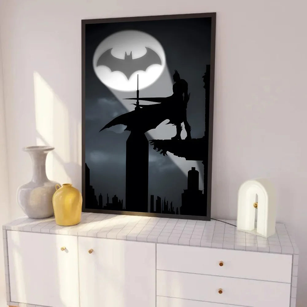1PC B-Batman Poster Self-adhesive Art Waterproof Paper Sticker Coffee House Bar Room Wall Decor