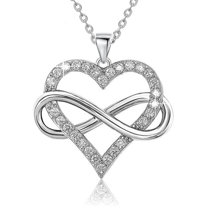 Nice 925 Sterling Silver Necklace Pendant Heart 5A Zircon Gem For Women Fashion Clavicle Chain Wedding  Jewelry Party Gift