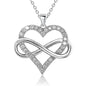 Nice 925 Sterling Silver Necklace Pendant Heart 5A Zircon Gem For Women Fashion Clavicle Chain Wedding  Jewelry Party Gift