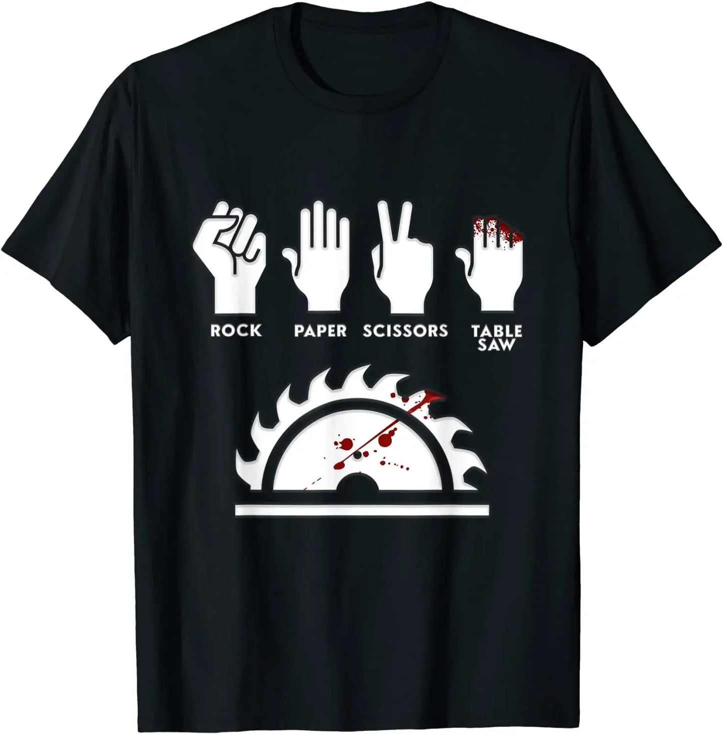 Rock Paper Scissors Table Saw Funny Carpenter T-Shirt
