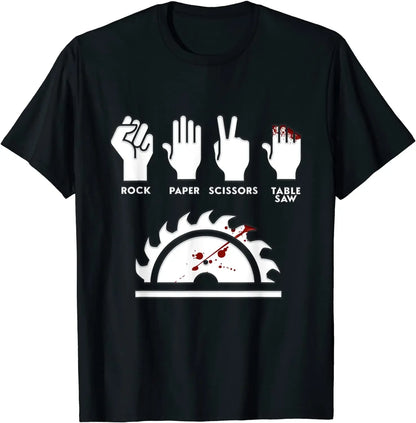 Rock Paper Scissors Table Saw Funny Carpenter T-Shirt