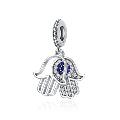 New 925 Silver Eye Palm Skull Wings Sun Pendants Charms Beads Fit Original Bracelet Accessories DIY Jewelry For Women