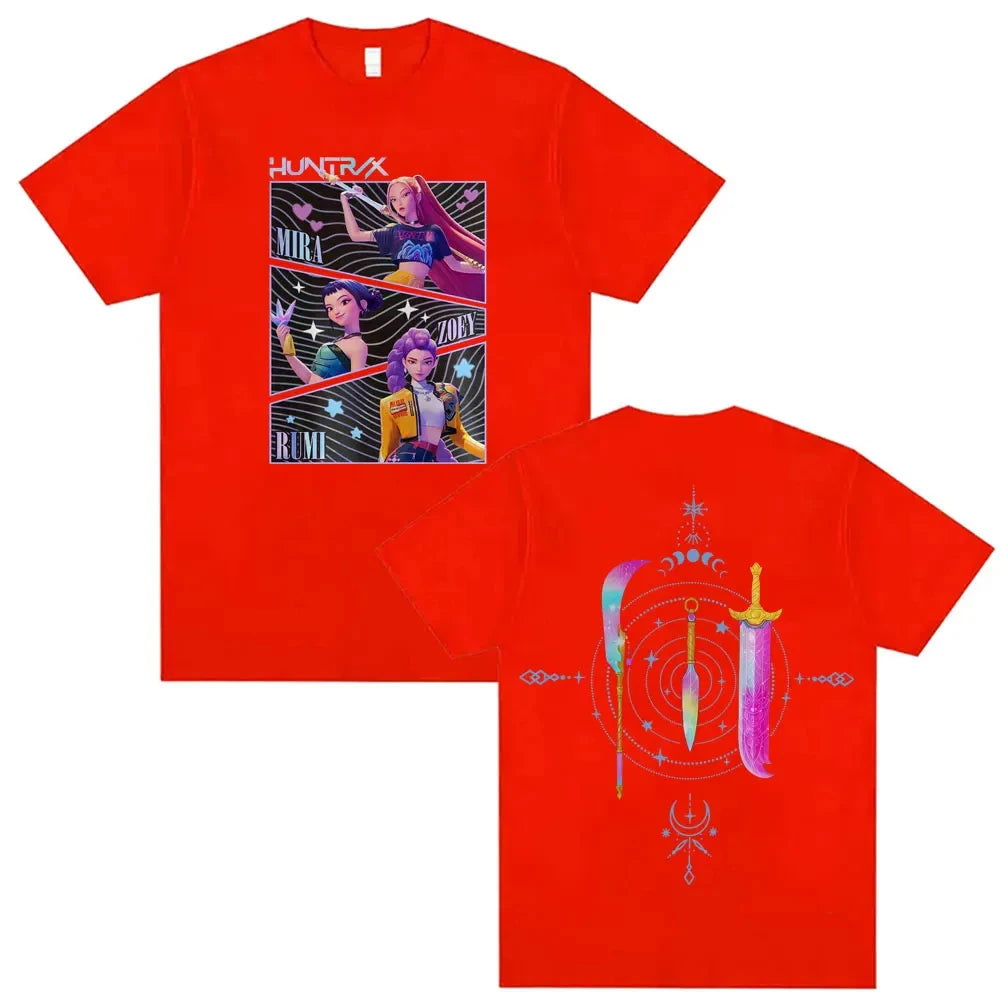 Hot Sale Kpop Demon Hunters Merch T Shirt Men Women Clothing Harajuku Fashion Aesthetic T Shirts Casual 100_ Cotton T-shirt Tops