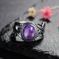 Natural 8x10MM Rose Quartz  Rings Vintage S925 Silver Finger Ring for Women Gift Luxury Rhodochrosite Stone Jewelry