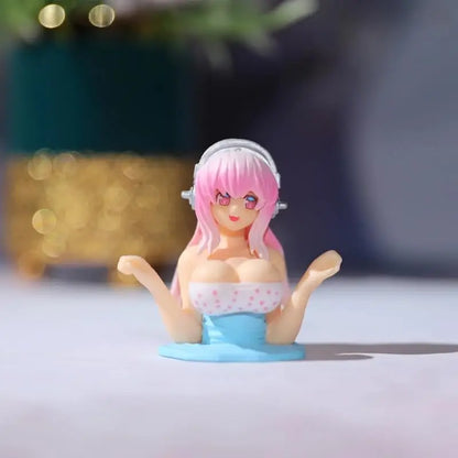 2023 Kawaii Shaking Chest Ornaments Cute Shake Girl Car Dashboard Decorations Anime Beautiful Girl Car Ornament Q-Version Toy