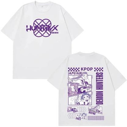 Kpop Demon Hunters Huntrix T Shirts Men Women Pure Cotton Clothing T-Shirt Vintage Short Sleeve High-quality Fashion T-Shirt