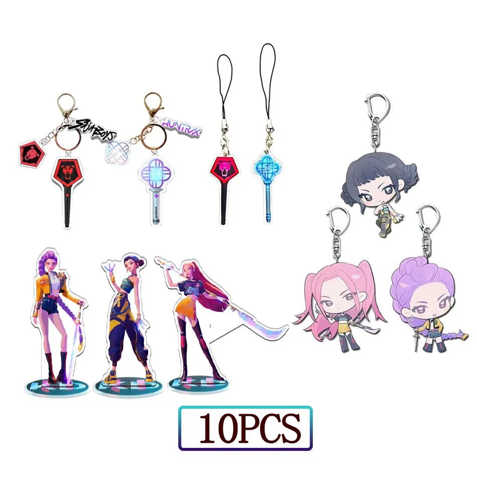 KPop Demon Hunters Standing Up Ornament Acrylic Superstar Desktop Stand Decor Anime Figures Craft Creative Gifts for Fan Lover