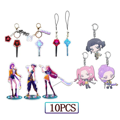 KPop Demon Hunters Standing Up Ornament Acrylic Superstar Desktop Stand Decor Anime Figures Craft Creative Gifts for Fan Lover