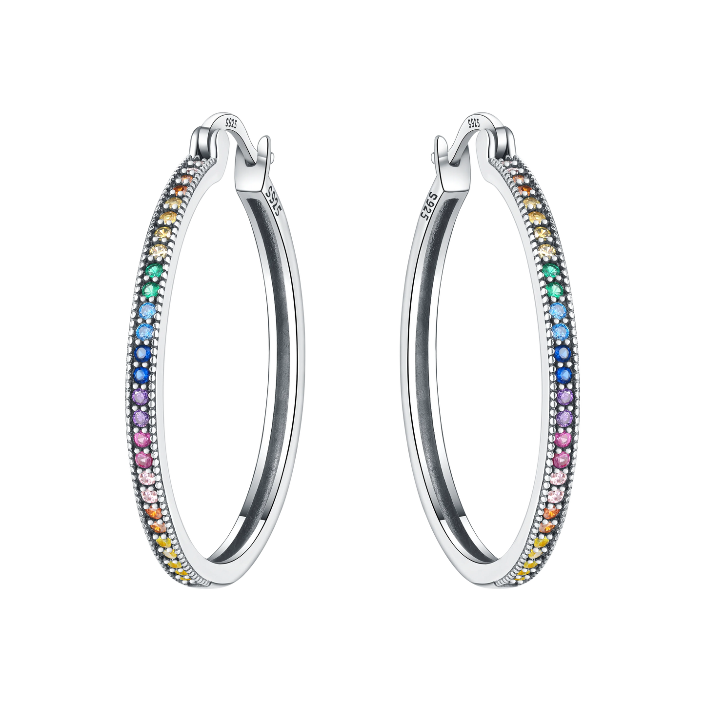 CYMYSS 2025 New 925 Sterling Silver Classic Hollow-out Versatile Hoop Earrings for Women Fine Jewelry Ideal Birthday Party Gifts