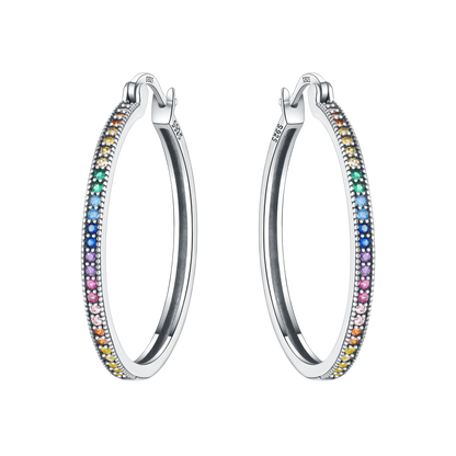 CYMYSS 2025 New 925 Sterling Silver Classic Hollow-out Versatile Hoop Earrings for Women Fine Jewelry Ideal Birthday Party Gifts