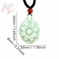 Light Green Natural Jade Flower Heart Pendant Necklace Real Jewellery Carved Gemstone Fashion Charm Amulet Gifts for Women Men