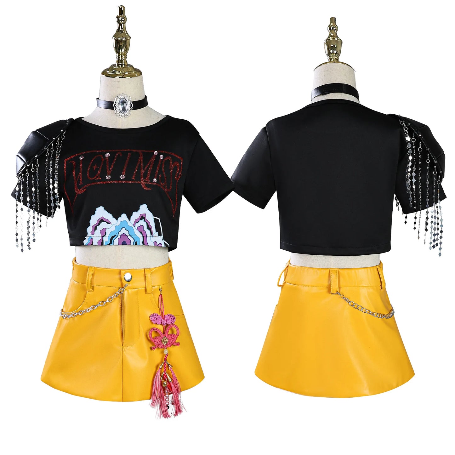 Kids Rumi Cosplay Costume Kpop Demons Children Disguise Halloween Carnival Party Clothing