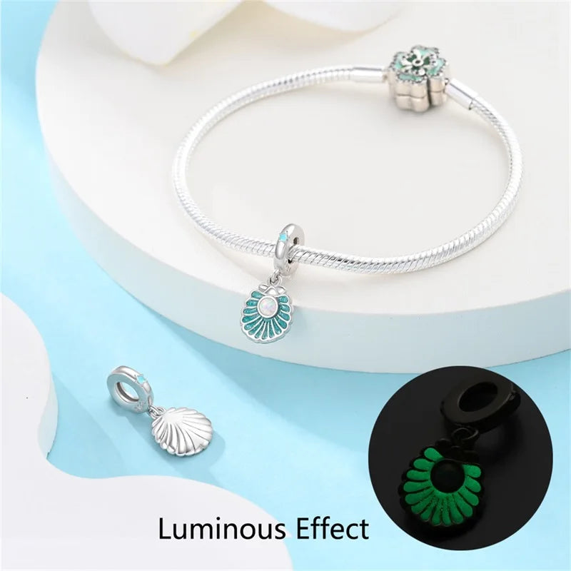 Blue Series 925 Sterling Silver Turtle,Whale & Seahorse Dangle Charm Fits Bracelet Kids Ocean Jewelry Accessories