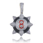 TOPGRILLZ New Iced out Trippieredd Inspired Spike 8-ball Billiard  Pendant Necklace With Tennis Chain Hip hop Jewelry