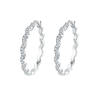 CYMYSS 2025 New 925 Sterling Silver Classic Hollow-out Versatile Hoop Earrings for Women Fine Jewelry Ideal Birthday Party Gifts