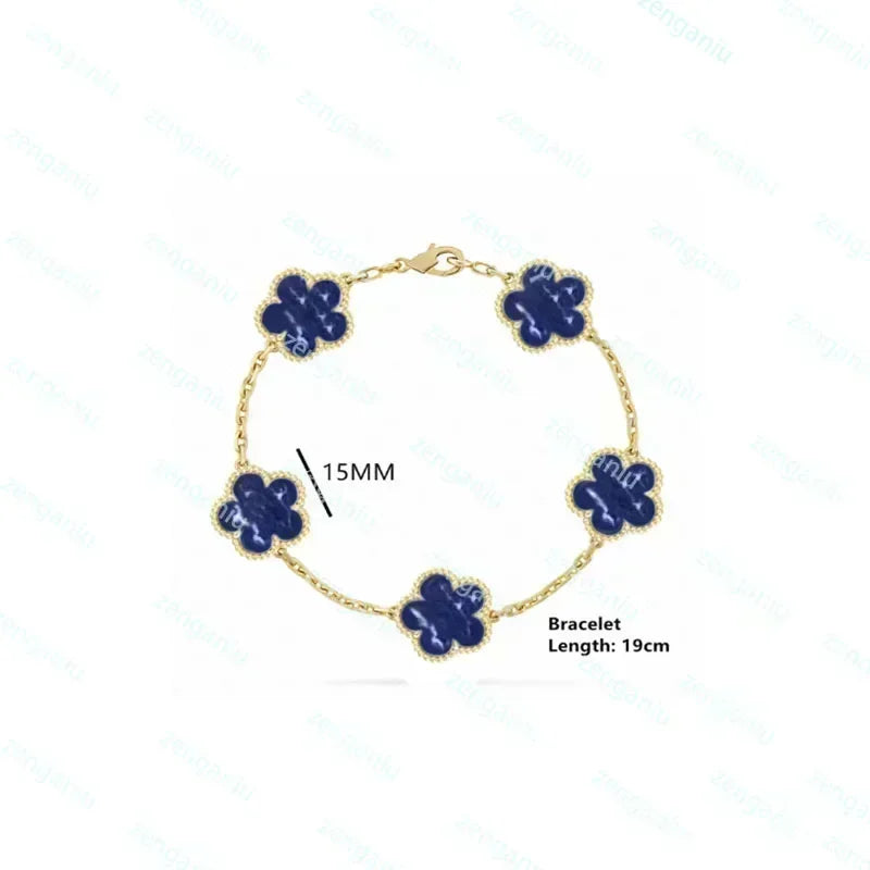 2023 New 925 Sterling Silver Women's Luxury Jewelry High Quality Pidestone Clover Bracelet Jewelry Set Free Shipping With Logo