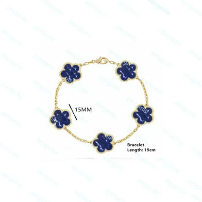 2023 New 925 Sterling Silver Women's Luxury Jewelry High Quality Pidestone Clover Bracelet Jewelry Set Free Shipping With Logo