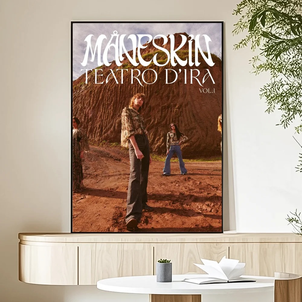 M-Maneskin D-Damiano David Band Poster HD Art Sticky Wall Waterproof Home Living Room Bedroom Bar Aesthetic Decoration