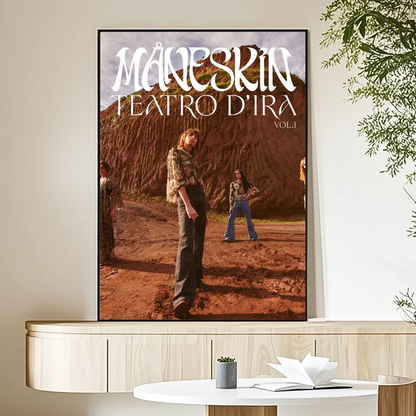 M-Maneskin D-Damiano David Band Poster HD Art Sticky Wall Waterproof Home Living Room Bedroom Bar Aesthetic Decoration