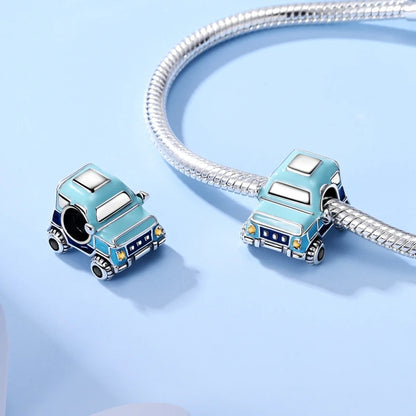925 Sterling Silver Motorcycle Red Sports Car SUV Bus Car Keys Charm Pendants For Women Fit DIY Bracelets Party Birthday Jewelry
