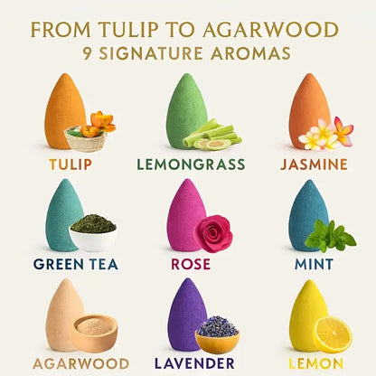 9Pack Colorful Aromatherapy Incense Sticks for Home Indoor Long Lasting Fragrance Smoke Falls for Viewing Relaxation