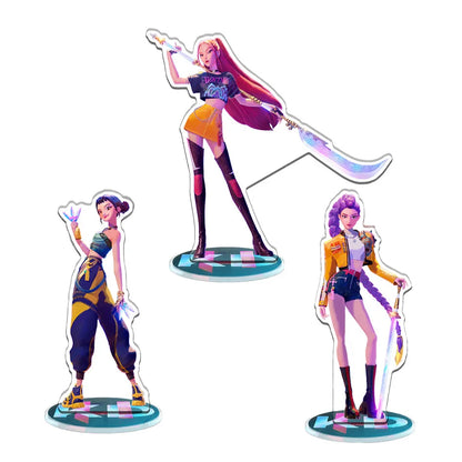 KPop Demon Hunters Standing Up Ornament Acrylic Superstar Desktop Stand Decor Anime Figures Craft Creative Gifts for Fan Lover