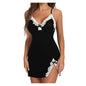 Summer Sleepwear Women Lace Silk Satin Sleeveless Nightie