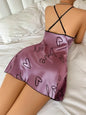 Heart Letter Print Spaghetti Strap Women's Sleepwear
