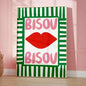 Maximalist Eclectic Posters and Prints Pink French Quotes Bisou Bisou Bonjour Bonne Nuit Wall Art Living Room Home Decor