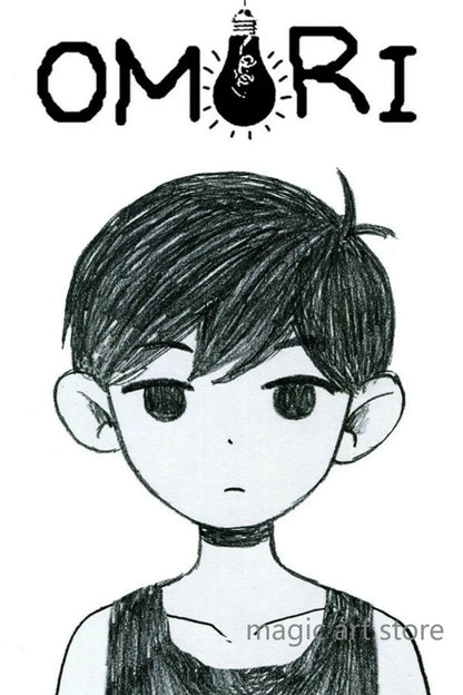 Horror Anime Style Video Game Omori Main Character Game Scene Art Poster Canvas Painting Wall Print Picture Room Home Bar Decor