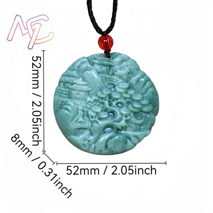 Light Green Natural Jade Flower Heart Pendant Necklace Real Jewellery Carved Gemstone Fashion Charm Amulet Gifts for Women Men