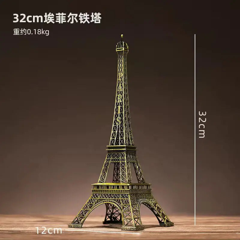 Iron Landmark Building Model Eiffel Tower Oriental Pearl Creative Home Decor Living Room Decorations Metal Ornaments