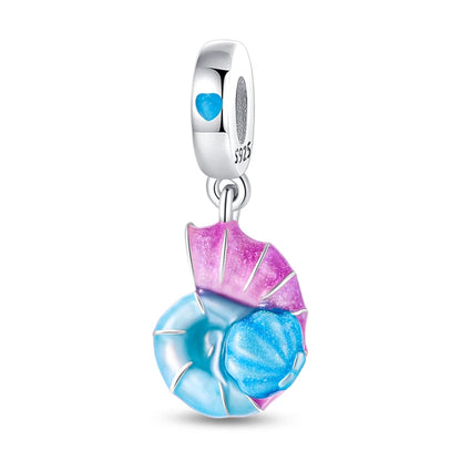 Blue Series 925 Sterling Silver Turtle,Whale & Seahorse Dangle Charm Fits Bracelet Kids Ocean Jewelry Accessories
