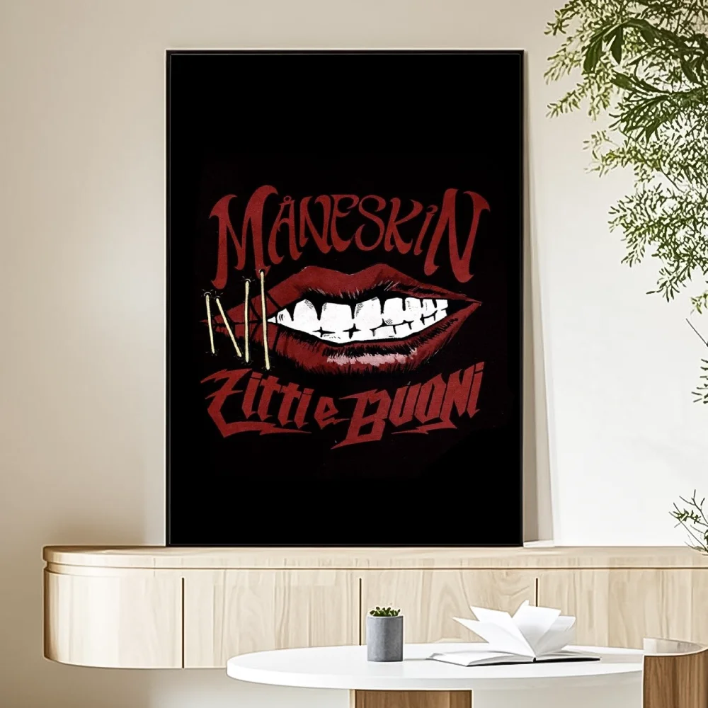 M-Maneskin D-Damiano David Band Poster HD Art Sticky Wall Waterproof Home Living Room Bedroom Bar Aesthetic Decoration