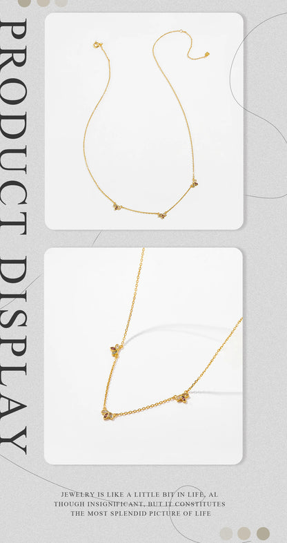 ANDYWEN 925 Sterling Silver Gold Three Zircon Queen Flower Pendant Necklace Long Choker Women Wedding Luxury FineJewelry Gift