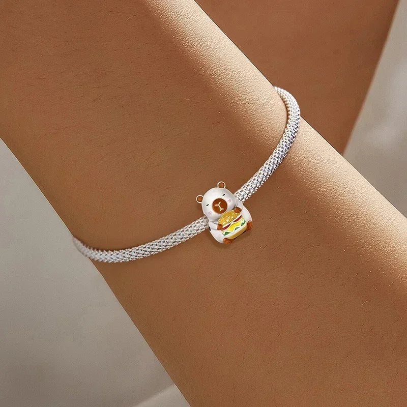 925 Sterling Silver Panda  Butterfly Kapibala Octopus Charms Beads Fit Original Pan Bracelet Bangle High Quality DIY Jewelry