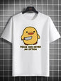 Cartoon Duck Graphic Peace Slogan Print T-shirt