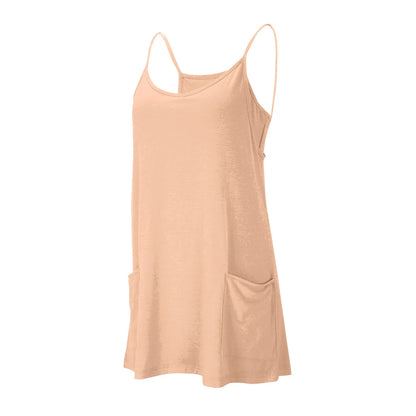 Sport Mini Dress For Women Summer Sleeveless Dress Casual Short Sundress